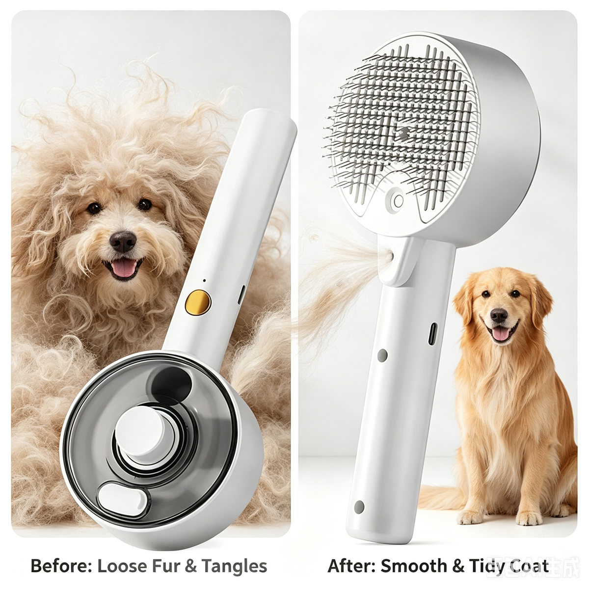Steam self-cleaning grooming brush packaging – perfect pet gift idea