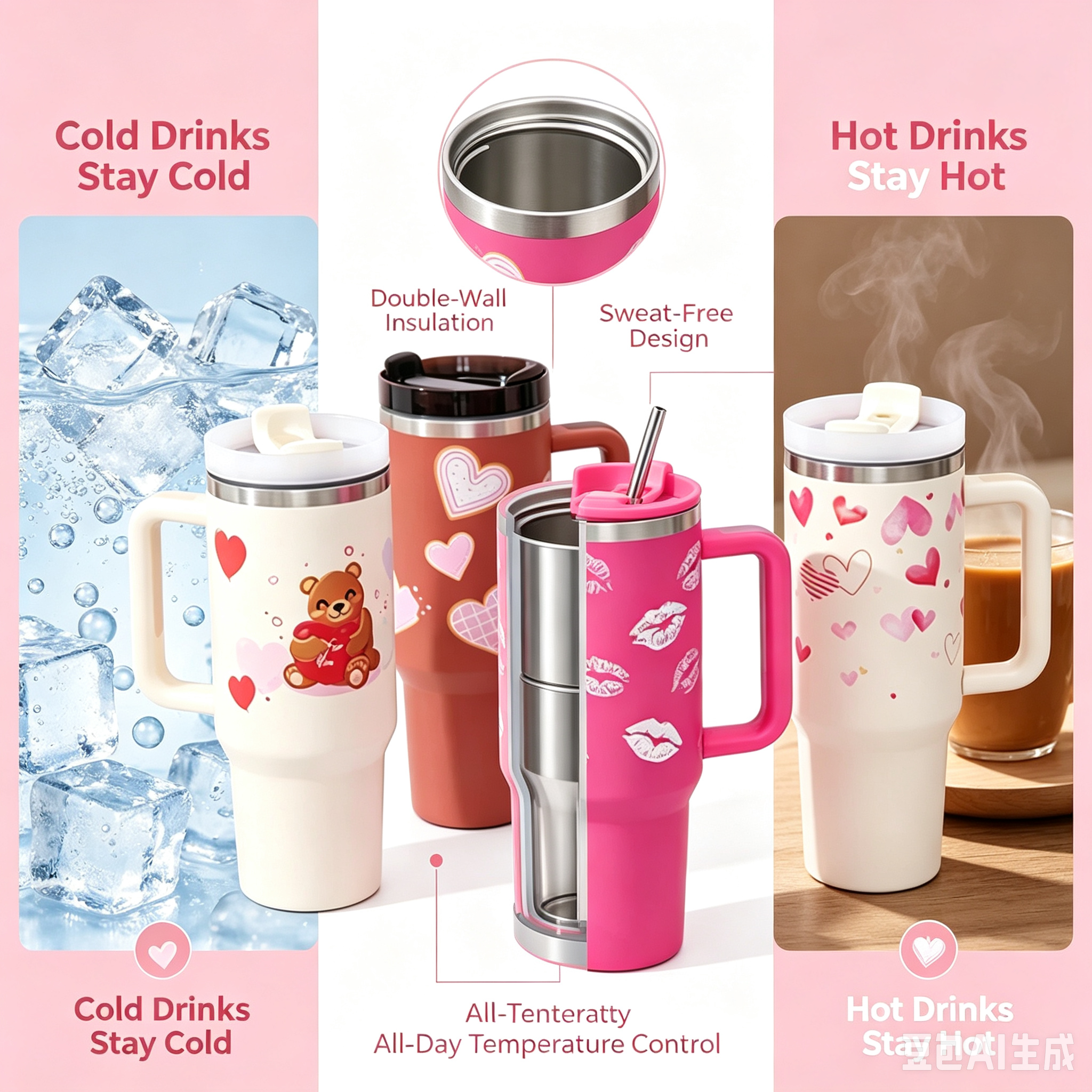 Insulated heart tumbler gift idea – perfect birthday or Valentine's Day present for her