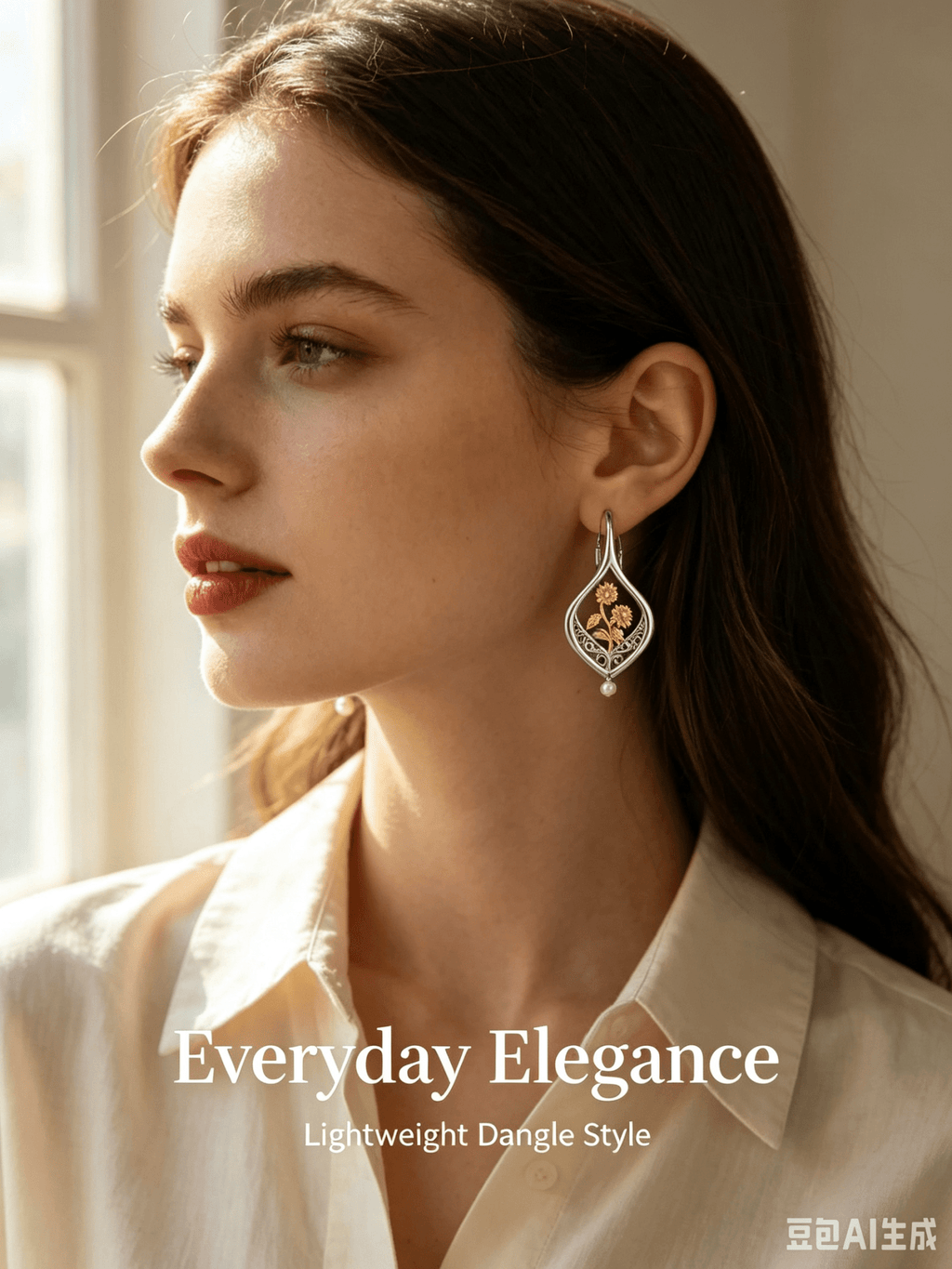 Sunflower Glow filigree Two-Tone Drop Earrings - Arabixio store