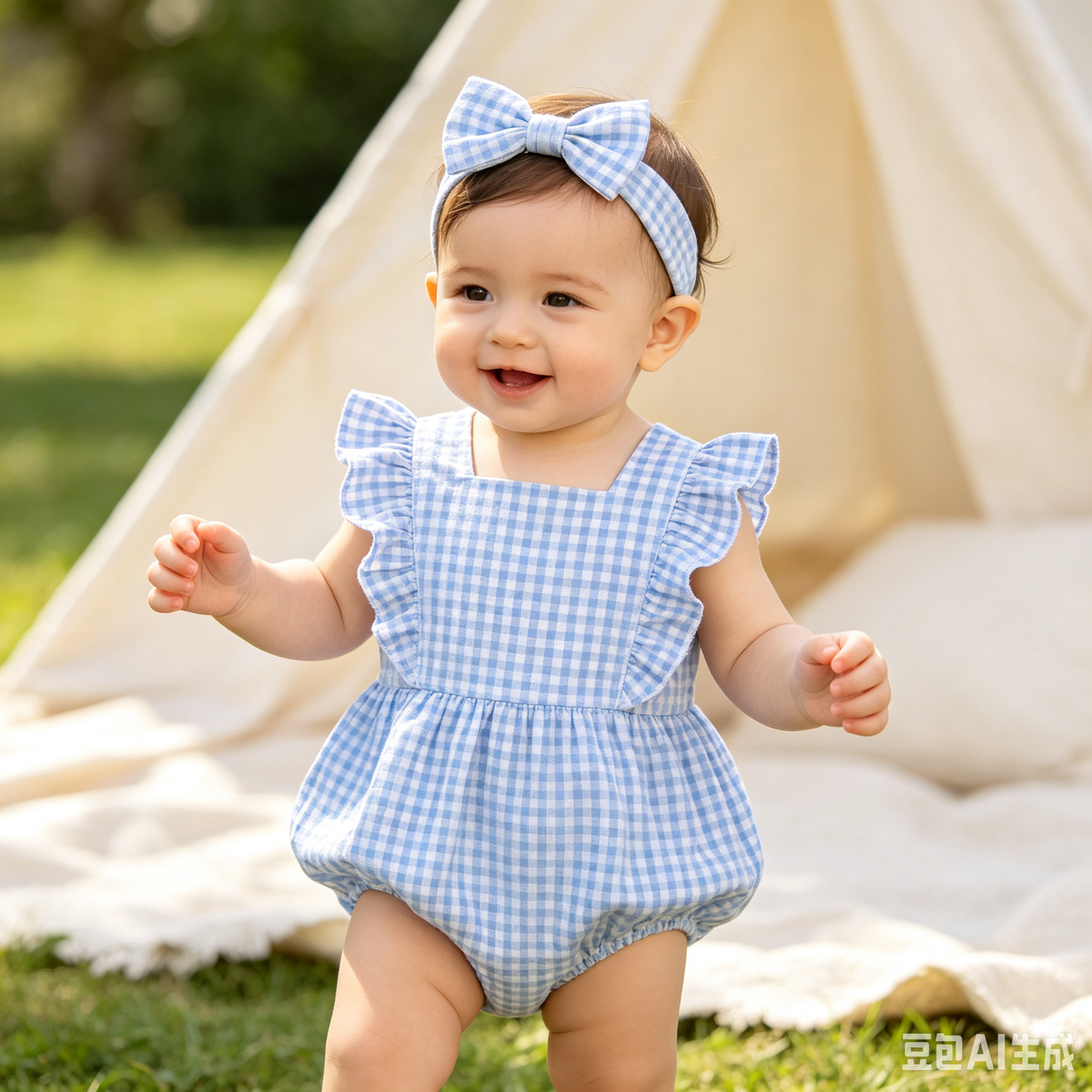Baby Girl Solid Color Baby Sleeveless Triangle Rompers Romper
