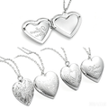 Vintage engraved heart picture locket pendant necklace – timeless gift for women