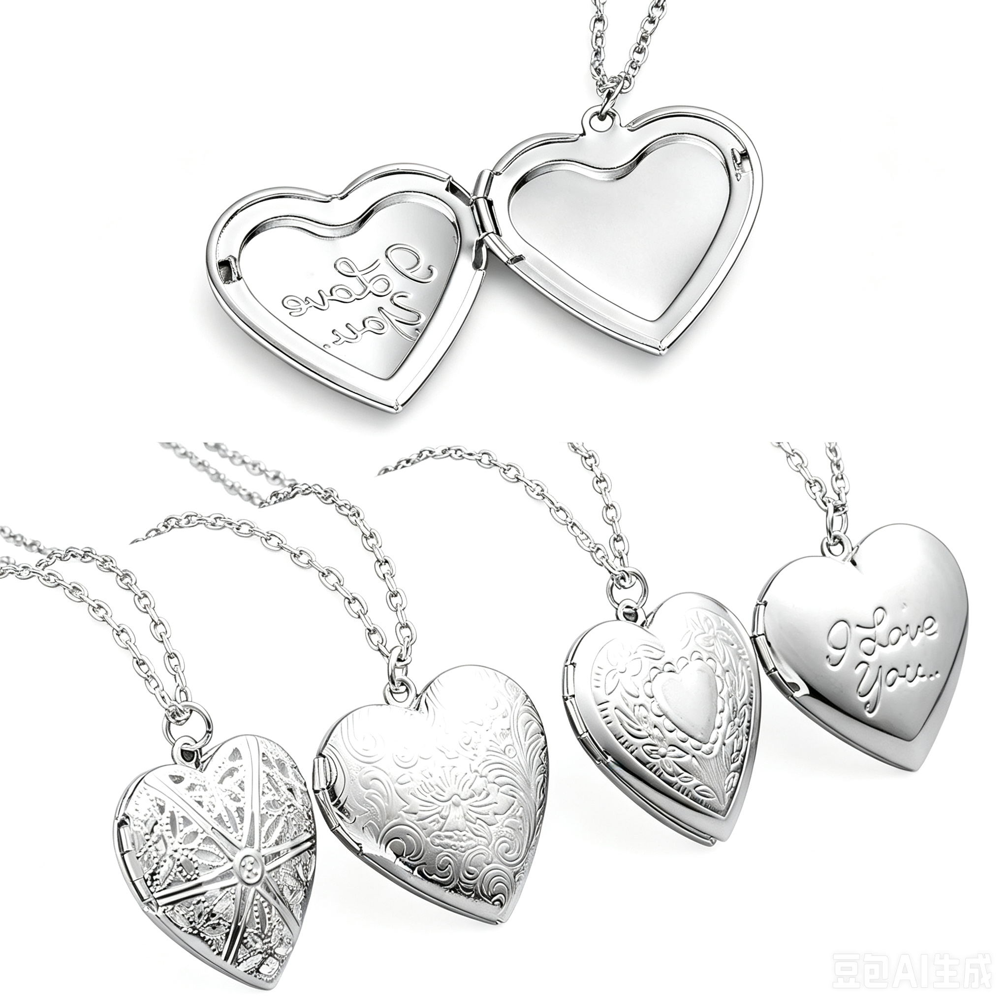 Vintage engraved heart picture locket pendant necklace – timeless gift for women