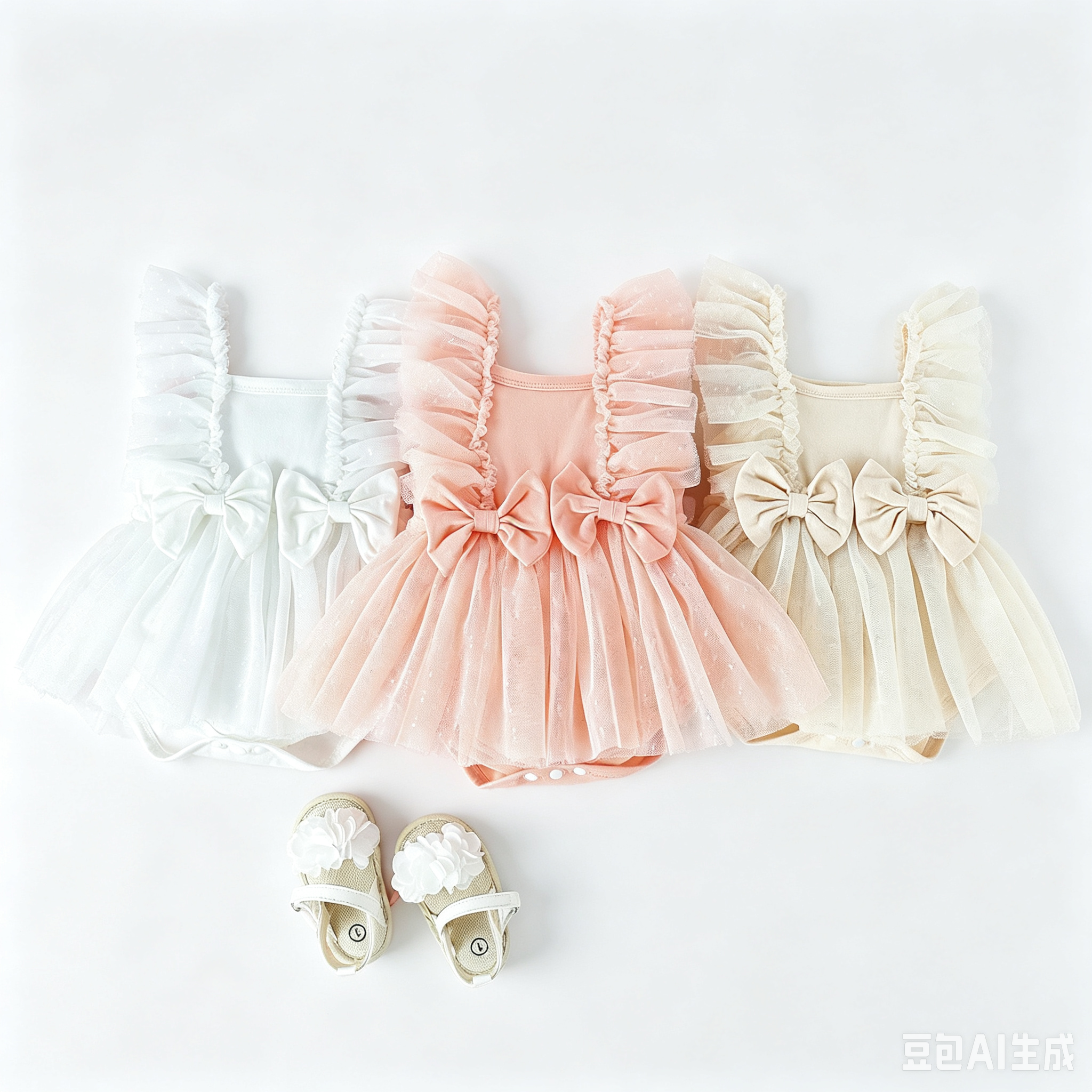 Pastel bow tutu baby romper – soft and cute outfit for baby girls