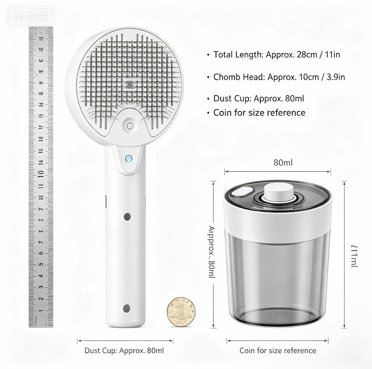 Self-cleaning cat and dog brush in use – removes loose hair quickly and easily