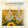 Sunflower Glow filigree Two-Tone Drop Earrings - Arabixio store